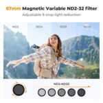 K&F ND2-32 Magnetic Phone Filter Clip 67mm - Image 4